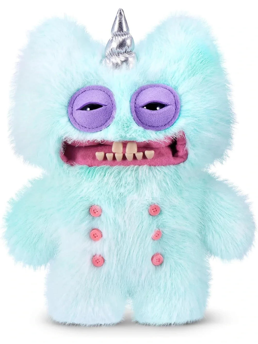 Zuru Stinkface Fugglecorns Plush Monster Handbag in Aqua with Purple Eyes